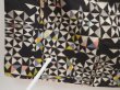 Photo8: 6415T13z660 Vintage Japanese Kimono Silk MEISEN KOMON  Black (8)