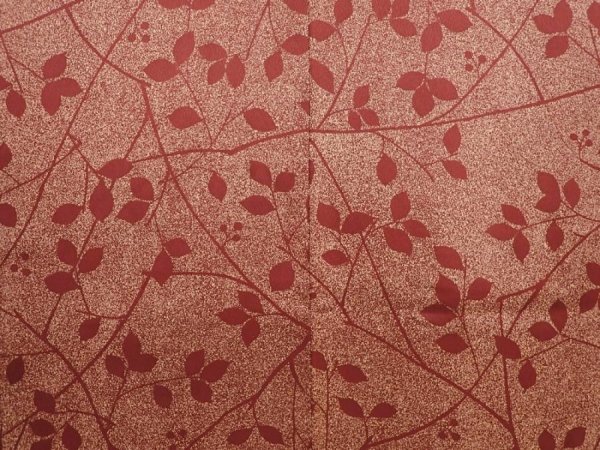 Photo3: 6416T02z560 Vintage Japanese Kimono Silk HAORI Leaf Brown (3)