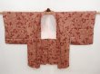 Photo5: 6416T02z560 Vintage Japanese Kimono Silk HAORI Leaf Brown (5)