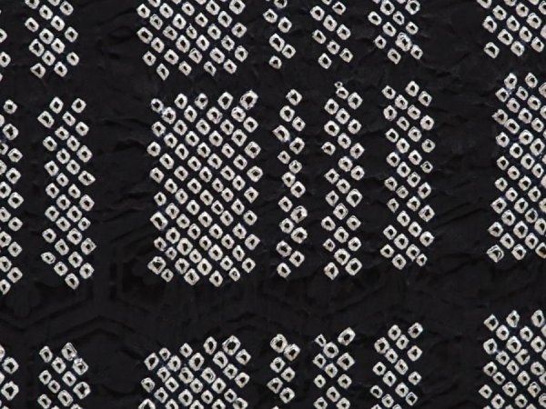 Photo4: 6416T03z490 Vintage Japanese Kimono Silk SHIBORI HAORI  Black (4)