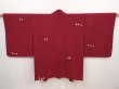 Photo1: 6416T04z530 Vintage Japanese Kimono Silk HAORI  Wine red (1)