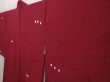 Photo2: 6416T04z530 Vintage Japanese Kimono Silk HAORI  Wine red (2)