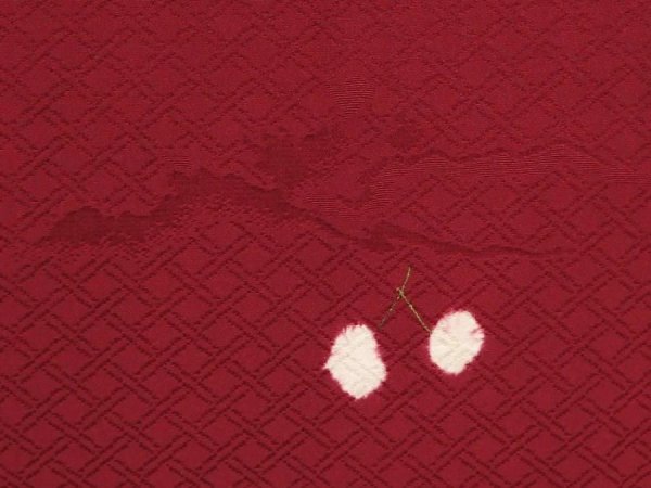 Photo4: 6416T04z530 Vintage Japanese Kimono Silk HAORI  Wine red (4)