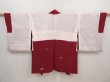 Photo6: 6416T04z530 Vintage Japanese Kimono Silk HAORI  Wine red (6)