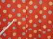Photo5: 6416T05z480 Vintage Japanese Kimono Silk JUBAN Dot Orangered (5)