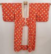 Photo8: 6416T05z480 Vintage Japanese Kimono Silk JUBAN Dot Orangered (8)