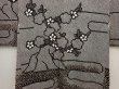 Photo3: 6416T06z460 Vintage Japanese Kimono Silk SHIBORI HAORI Flower Black (3)