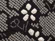 Photo4: 6416T06z460 Vintage Japanese Kimono Silk SHIBORI HAORI Flower Black (4)