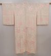 Photo1: 6416T07z500 Vintage Japanese Kimono Silk JUBAN Maple Light pink (1)