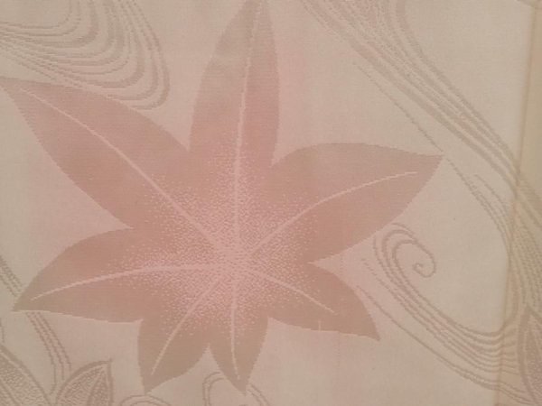 Photo4: 6416T07z500 Vintage Japanese Kimono Silk JUBAN Maple Light pink (4)