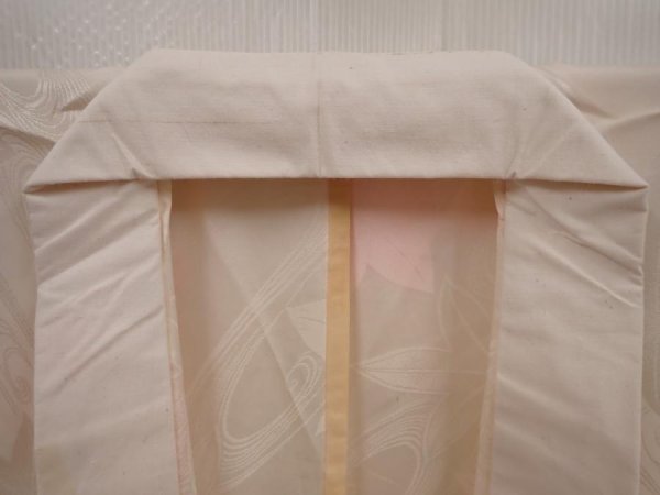 Photo8: 6416T07z500 Vintage Japanese Kimono Silk JUBAN Maple Light pink (8)