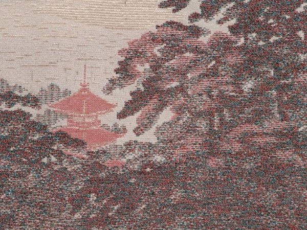 Photo4: 6416T08z630 Vintage Japanese Kimono Silk HAORI Amanohashidate Ash pink (4)