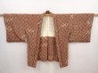 Photo5: 6416T09z560 Vintage Japanese Kimono Silk SHIBORI HAORI  Purple-Brown (5)