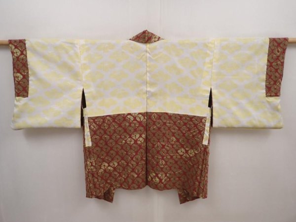 Photo6: 6416T09z560 Vintage Japanese Kimono Silk SHIBORI HAORI  Purple-Brown (6)