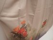 Photo3: 6416T10z990  Japanese Kimono Silk TSUKESAGE Peony Ash rose (3)