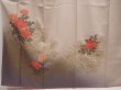Photo5: 6416T10z990  Japanese Kimono Silk TSUKESAGE Peony Ash rose (5)