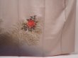 Photo7: 6416T10z990  Japanese Kimono Silk TSUKESAGE Peony Ash rose (7)