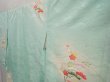 Photo2: 6416T11z910 Vintage Japanese Kimono Silk TSUKESAGE Flowers Light cyan (2)