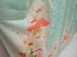 Photo3: 6416T11z910 Vintage Japanese Kimono Silk TSUKESAGE Flowers Light cyan (3)