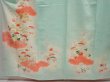 Photo5: 6416T11z910 Vintage Japanese Kimono Silk TSUKESAGE Flowers Light cyan (5)