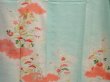 Photo8: 6416T11z910 Vintage Japanese Kimono Silk TSUKESAGE Flowers Light cyan (8)