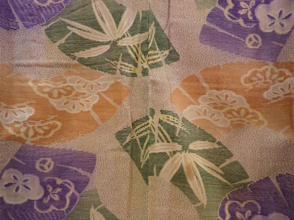 Photo5: 6416T12z760 Antique Japanese Kimono Muslin KOMON Jigami Dark champagne (5)