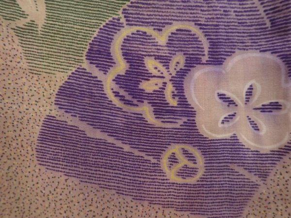 Photo6: 6416T12z760 Antique Japanese Kimono Muslin KOMON Jigami Dark champagne (6)