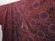 Photo2: 6416T13z630 Vintage Japanese Kimono Silk TSUMUGI Flower Purple-Brown (2)