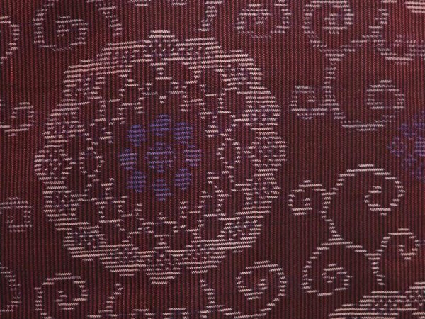 Photo6: 6416T13z630 Vintage Japanese Kimono Silk TSUMUGI Flower Purple-Brown (6)