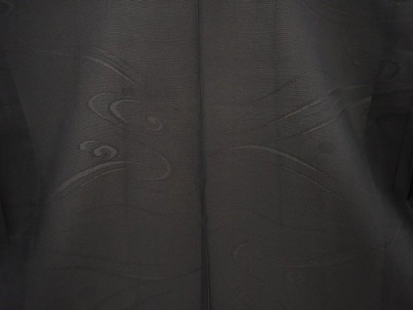 Photo3: 6417T03z340 Vintage Japanese Kimono Silk See through HAORI Stream Black (3)