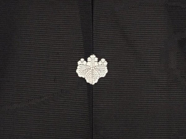 Photo5: 6417T03z340 Vintage Japanese Kimono Silk See through HAORI Stream Black (5)