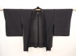 Photo6: 6417T03z340 Vintage Japanese Kimono Silk See through HAORI Stream Black (6)