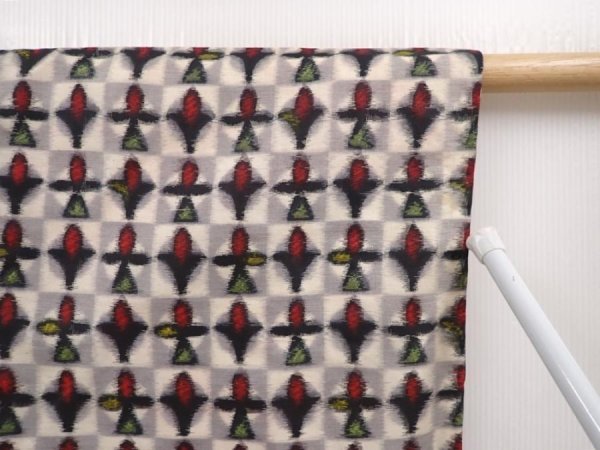 Photo6: 6417T06z420 Vintage Japanese Kimono Silk MEISEN HAORI  Gray (6)