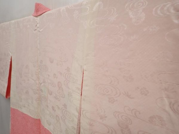 Photo7: 6417T07z500 Vintage Japanese Kimono Silk SHIBORI HAORI Plum tree Pink (7)