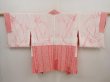 Photo7: 6417T09z550 Vintage Japanese Kimono Silk SHIBORI HAORI  Red-Pink (7)
