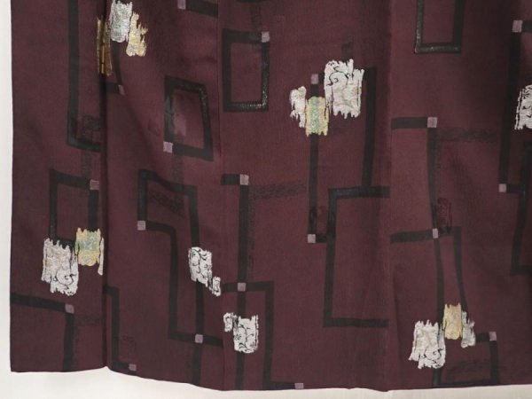 Photo4: 6417T11z790 Vintage Japanese Kimono Silk KOMON  Grape (4)