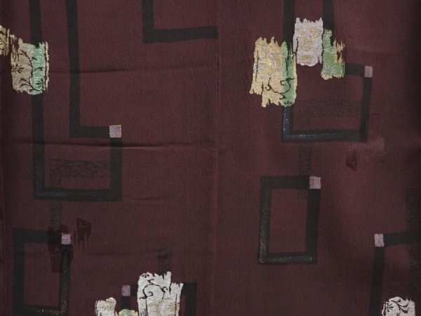 Photo5: 6417T11z790 Vintage Japanese Kimono Silk KOMON  Grape (5)