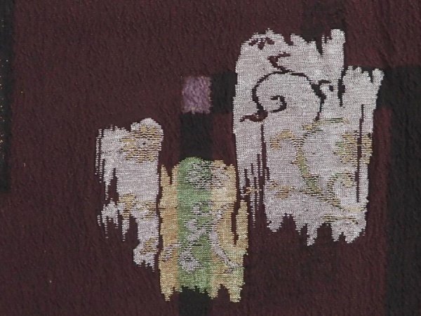 Photo6: 6417T11z790 Vintage Japanese Kimono Silk KOMON  Grape (6)