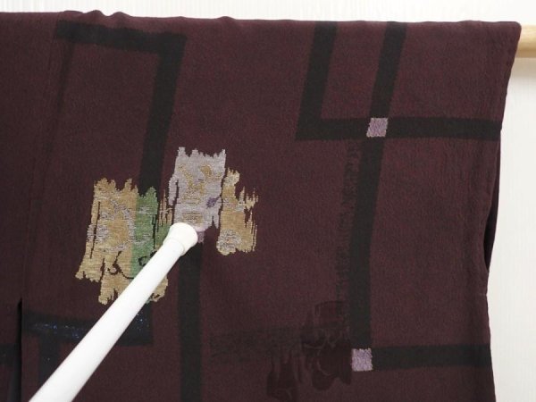 Photo7: 6417T11z790 Vintage Japanese Kimono Silk KOMON  Grape (7)
