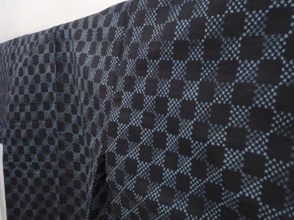 Photo2: 6417T12z480 Antique Japanese Kimono Momen Cotton NORAGI  Black (2)