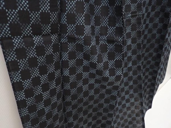 Photo3: 6417T12z480 Antique Japanese Kimono Momen Cotton NORAGI  Black (3)