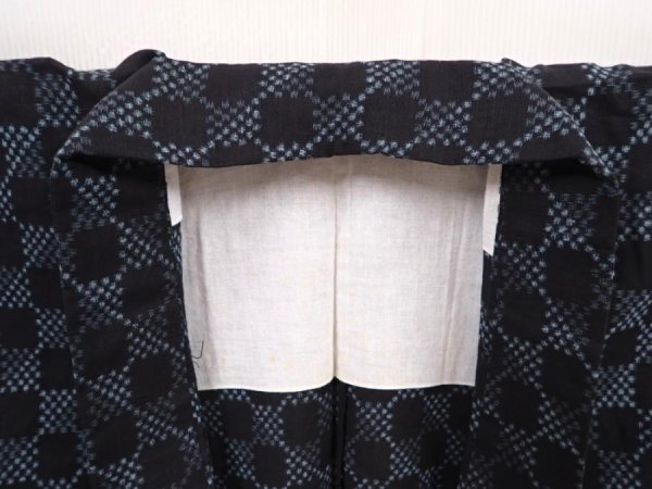 Photo7: 6417T12z480 Antique Japanese Kimono Momen Cotton NORAGI  Black (7)