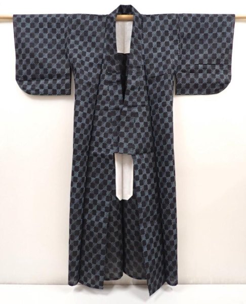 Photo8: 6417T12z480 Antique Japanese Kimono Momen Cotton NORAGI  Black (8)