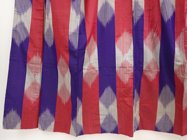 Photo4: 6417T13z640 Antique Japanese Kimono Silk TSUMUGI Dark lavender (4)