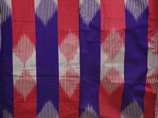 Photo5: 6417T13z640 Antique Japanese Kimono Silk TSUMUGI Dark lavender (5)
