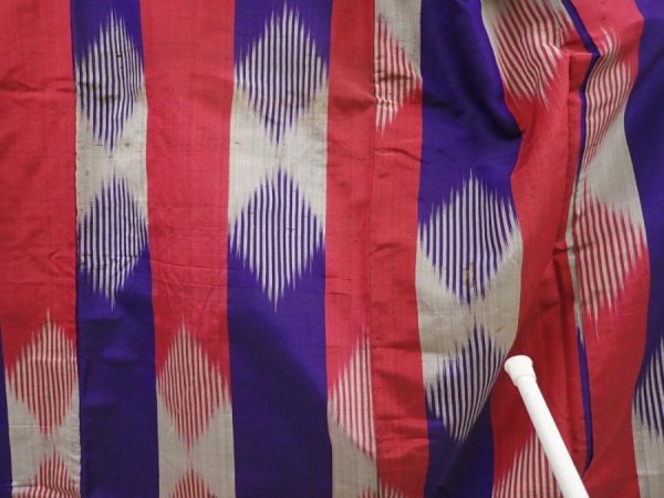 Photo8: 6417T13z640 Antique Japanese Kimono Silk TSUMUGI Dark lavender (8)