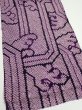 Photo2: 1B01z40  Japanese Kimono Silk SHIBORI FABRIC Wave Dark purple 36.6x14.4 (2)