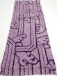 Photo5: 1B01z40  Japanese Kimono Silk SHIBORI FABRIC Wave Dark purple 36.6x14.4 (5)