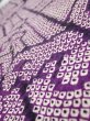 Photo4: 1B02z50  Japanese Kimono Silk SHIBORI FABRIC Wave Dark purple 41.7x14.6 (4)