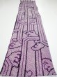 Photo5: 1B04z70  Japanese Kimono Silk SHIBORI FABRIC Wave Dark purple 60.2x14.2 (5)